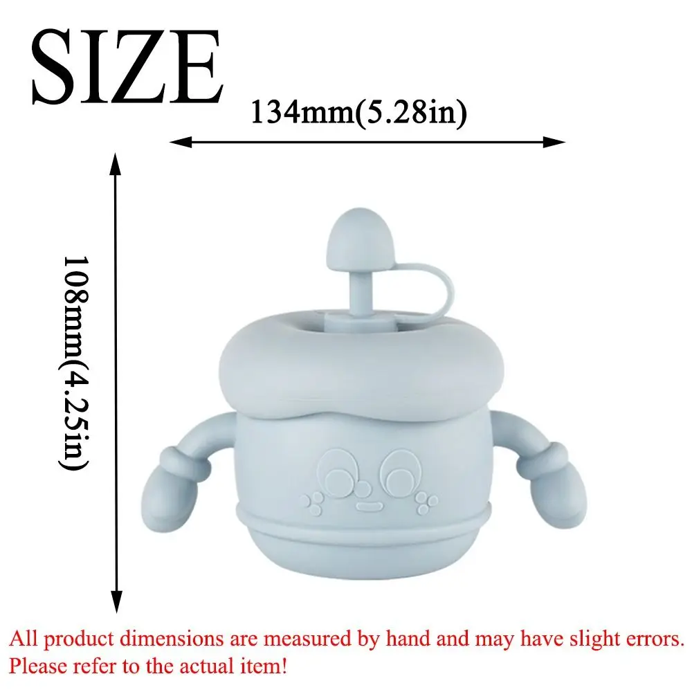 Creative Baby Training Cup Soft Silicone Portable Toddlers Straw Water Bottle Double Handle with Lid Toddler Sippy Cups