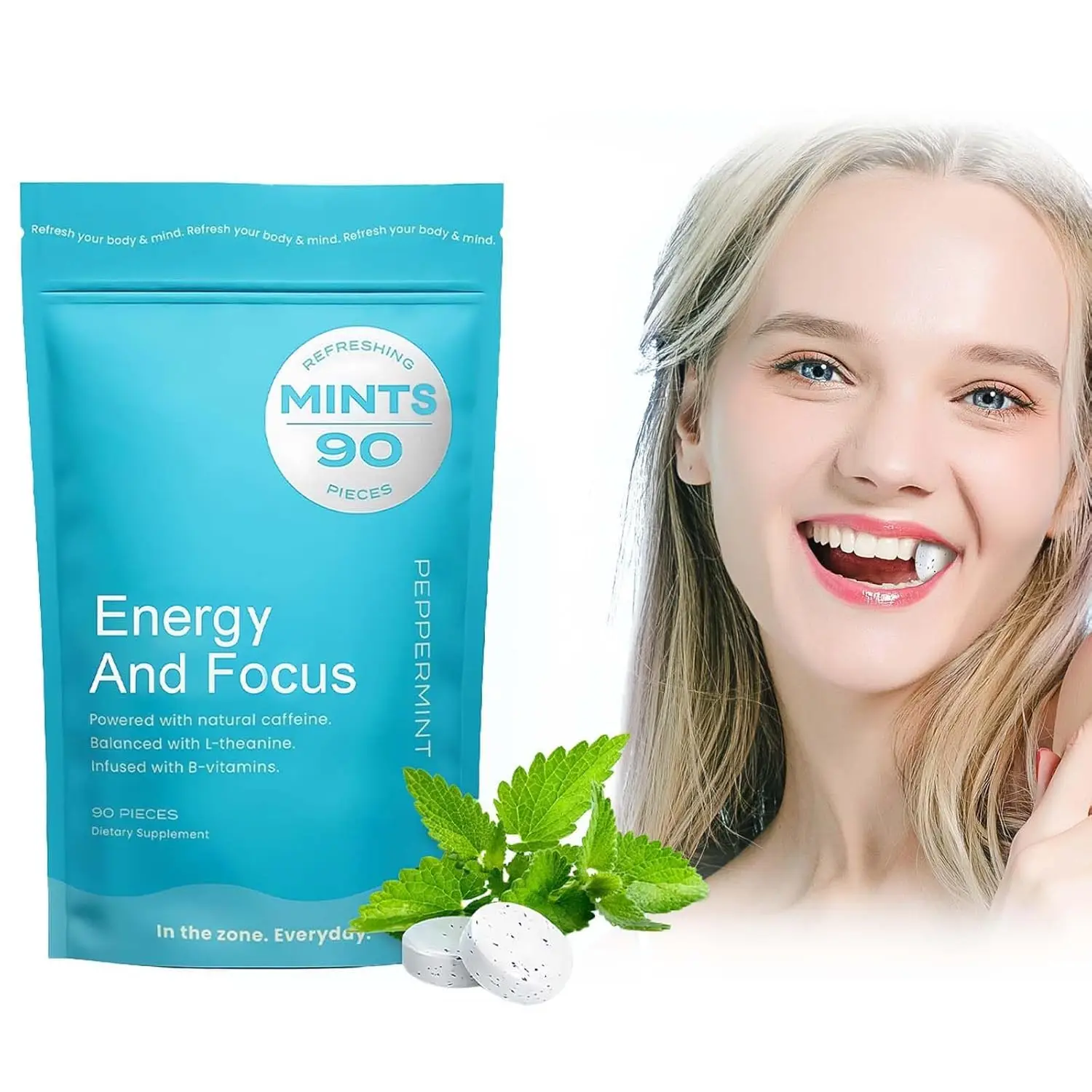 

Mint Tablet Candy Boost Your Energy and Focus Long Lasting Chew Improve Energy And Attention Sugar - Mint Chews 90pcs