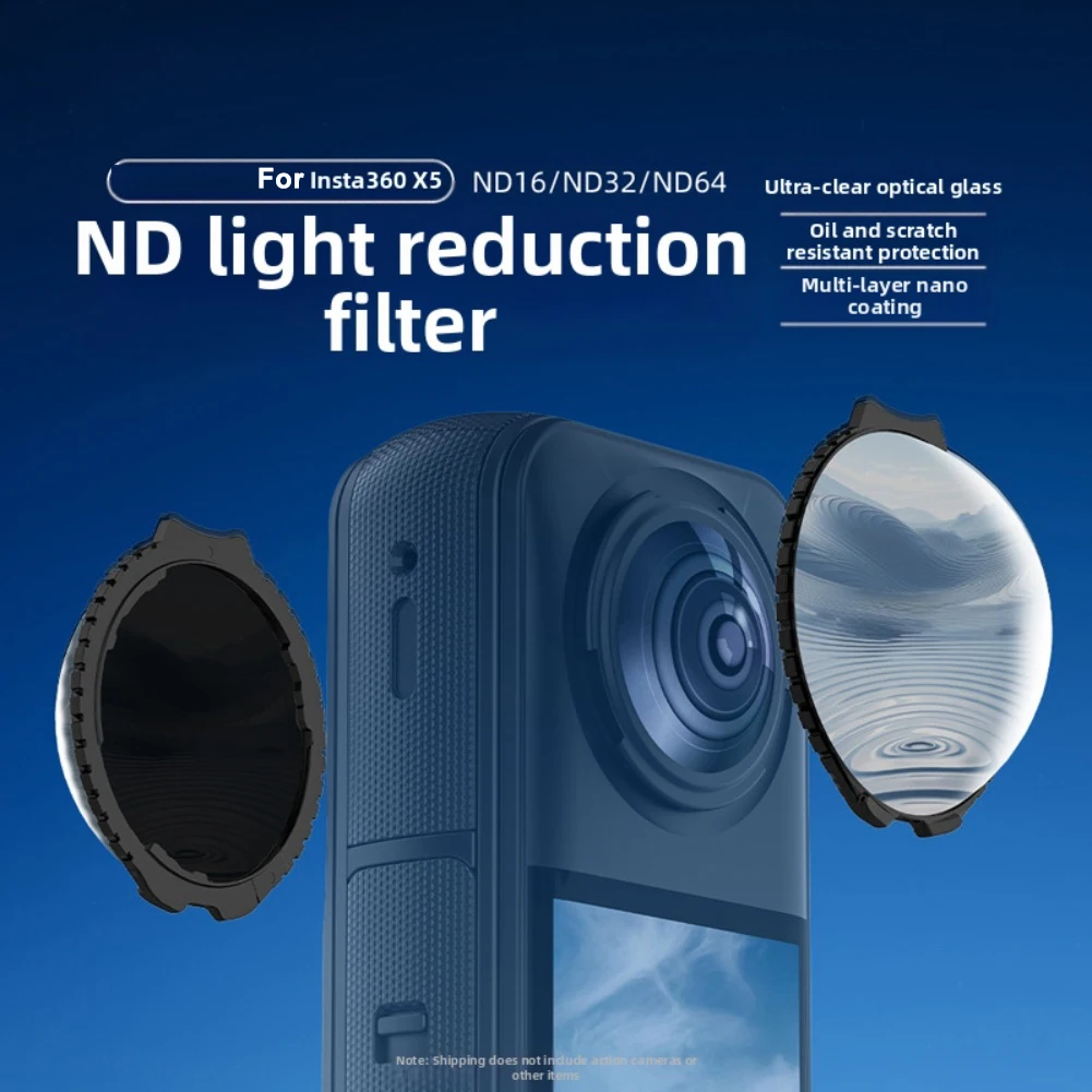 

1pc ND Filter For Insta360 X5 ND16/32/64 Neutral Density Filter Optical Glass 3.6x3.5x1.2CM Sports Action Video Cameras Part