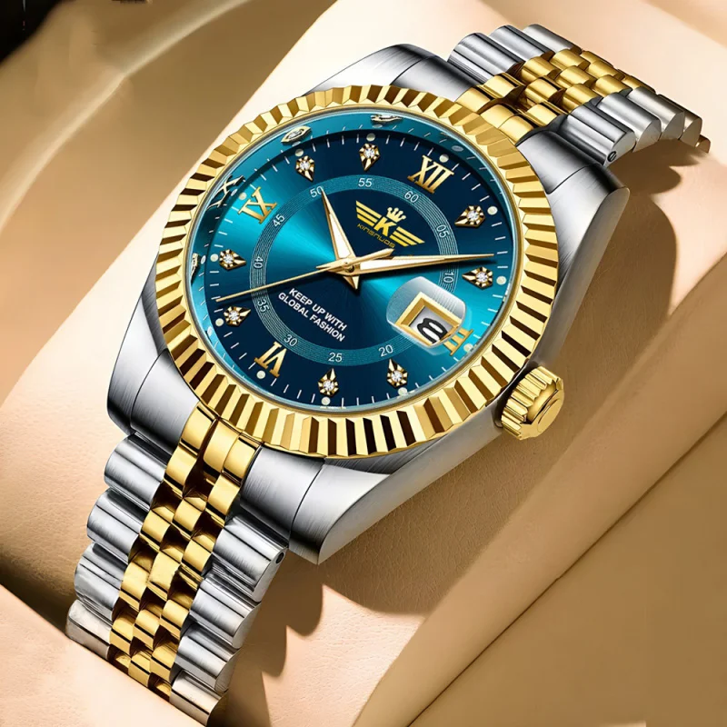 

Новые продажи изысканных стальных часов для мужчин, модные повседневные легко подходящие кварцевые мужские наручные часы, часы с датой, деловые мужские часы