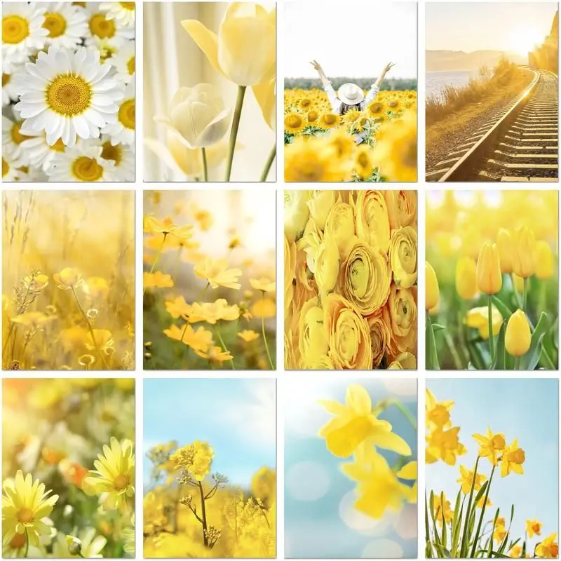 

CHENISTORY Diy Diamond Painting 5d Yellow Flowers Full Square Drill Diamond Embroidery Cross Stitch Painting Decor Unique Gift