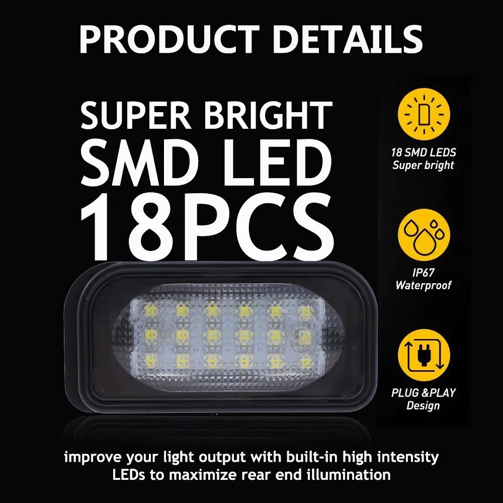 2 قطعة LED رقم الترخيص لوحة ضوء لبنز S203 W211 S211 W219 C219 R171 C E الفئة A2038200256 ترخيص مصباح لوحة ضوء أجزاء