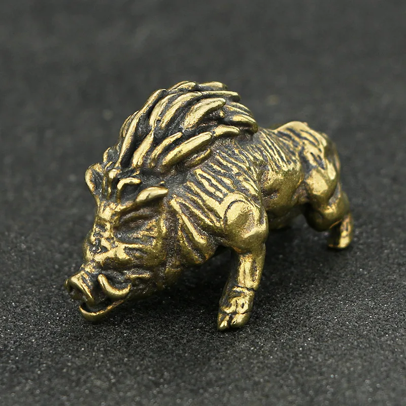 Retro Wild Boar Animal Brass Tea Pet Home Desktop Decoration Ornament