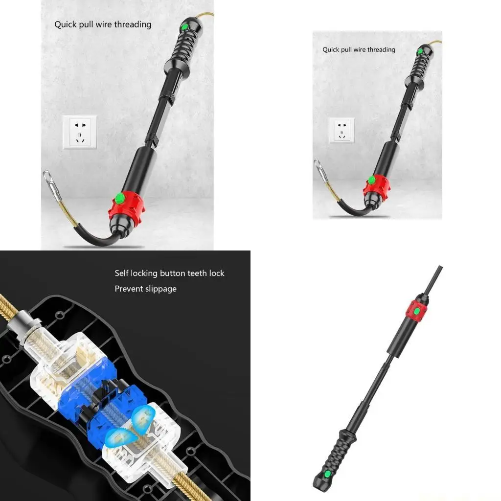 

A2BE Инструмент для вытягивания проводов для электриков Вращающийся порт для мягкой трубки упрощает сложную проводку Съемники