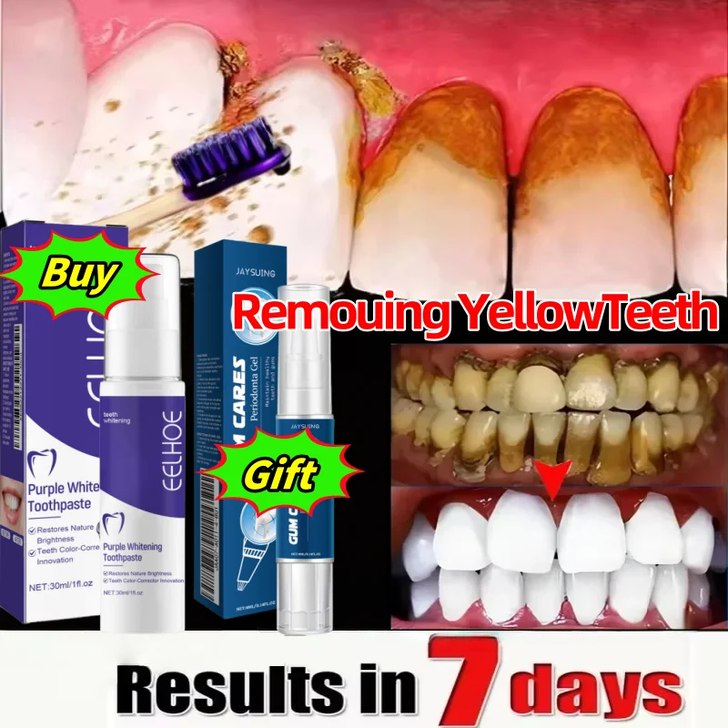 

Purple Whitening Toothpaste Deep Cleaning Stain Removal Dentifrice Freshing Breath Oral Care Essentials for Home Daily Life 30ml
