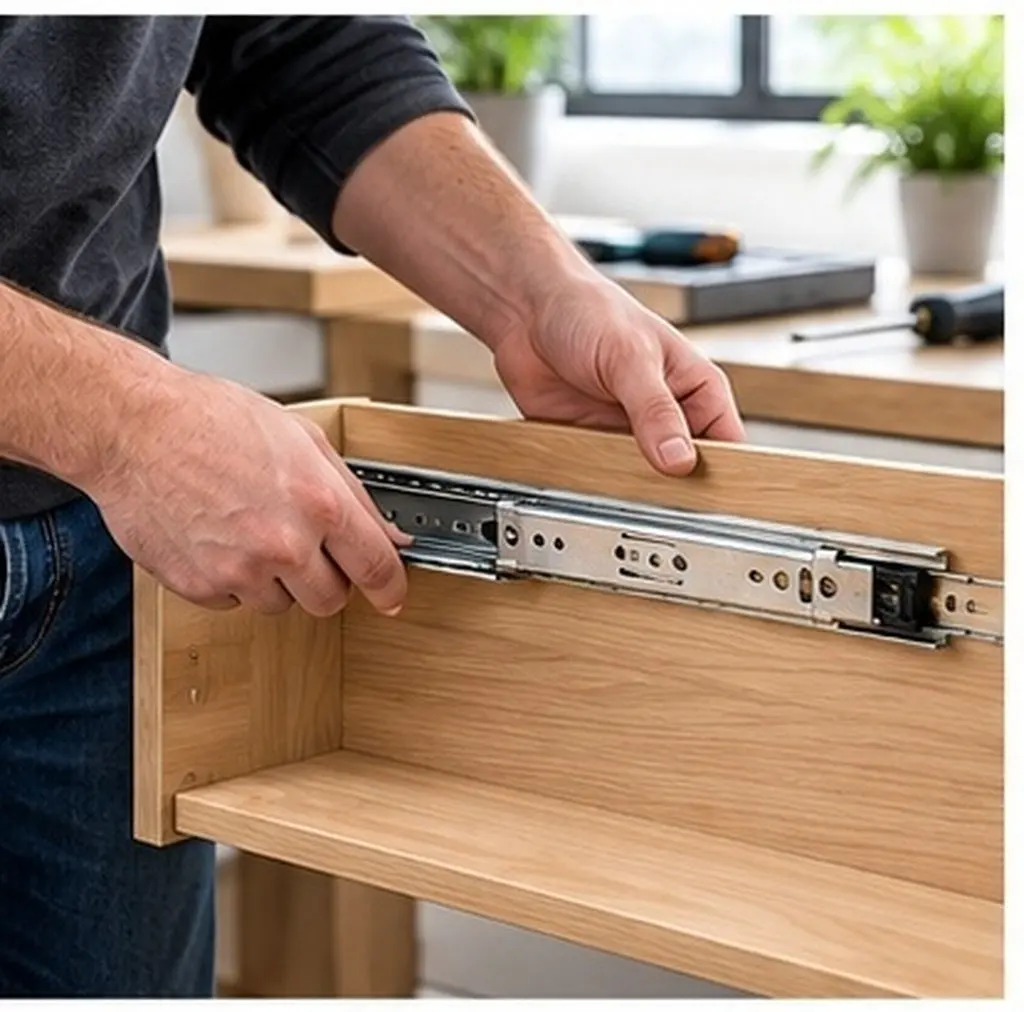 2Pcs 10 Inch Full Extension Drawer Slides Cold Rolled Steel Ball Bearing Side Mount Cabinet Drawer Rails Smooth Quiet