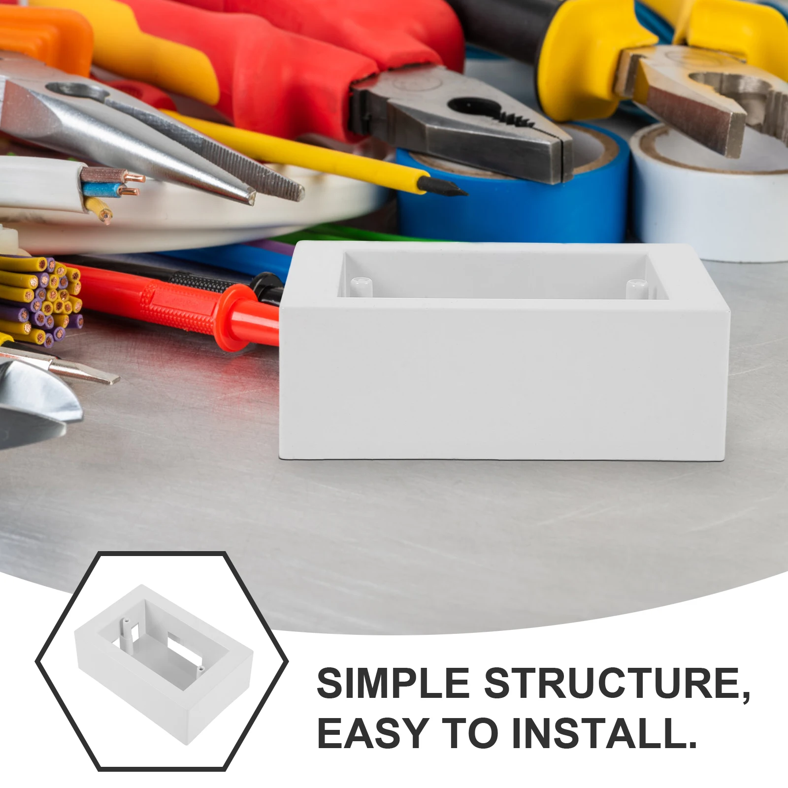 

Mounted Outlet Outdoor Junction Socket Base Case Electrical Box Plastic Thickened Durable Abs Wall Socket Boxes Exterior Outlet