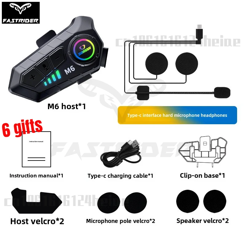 

SOMAN motorcycle helmet Bluetooth headset, long-lasting battery life,full helmet and half helmet Bluetooth headset