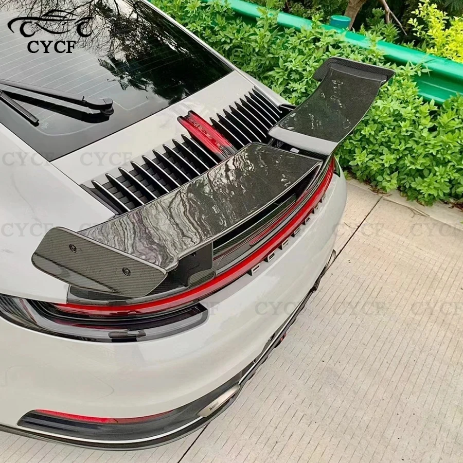 For Porsche 992 Tahriat Style Carbon Fiber Rear Spoiler Tail fins Duckbill Car Wing Retrofit the rear wing Top Wing body kit