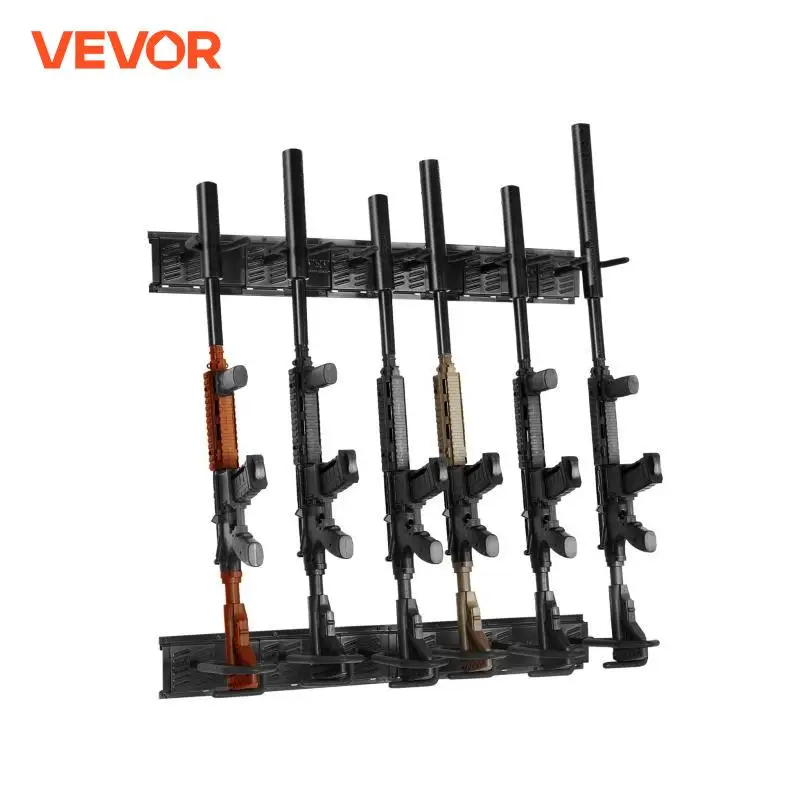 VEVOR Gun Rack 6-Slot Vertical Rifle Shotgun Gun Rack 180 lbs Heavy Duty Metal Wall Gun Rack Display Stand with Soft Padding