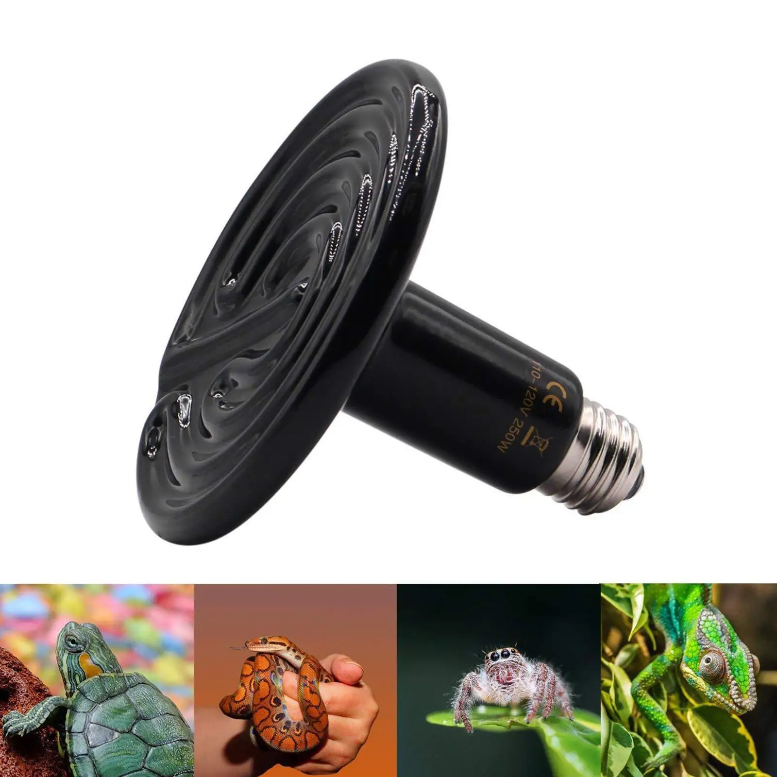 Reptile Heating Ceramic Lamp E27 Daylight Heat Bulb for Lizard Tortoise and Snake Vivarium Humidity Insulation