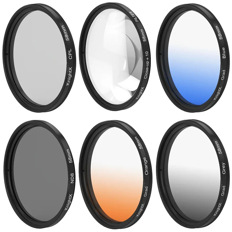 KnightX-filtro de lente de cámara FLD UV CPL, ND polarizador Star para canon, sony, nikon, 52mm, 58mm, 67mm, foto d5500, 2000d, 1200d, 60d set