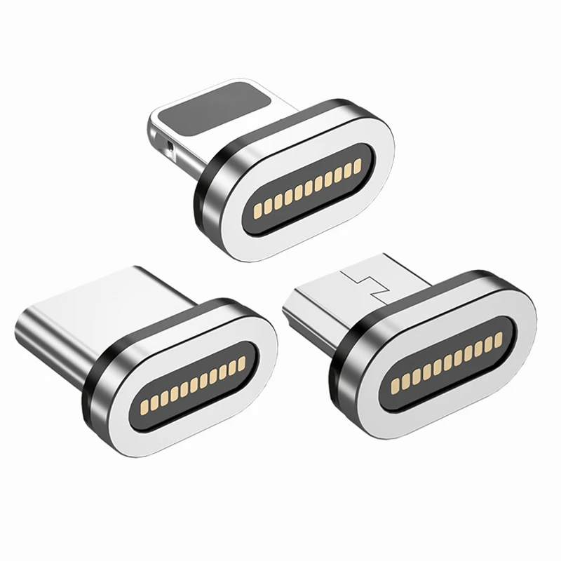 3Pcs 11Pin Oval Magnetic Tips for Magnetic Cable Type C Micro USB Magnet Replacement Parts Mobile Phone Dust Plug Adapter