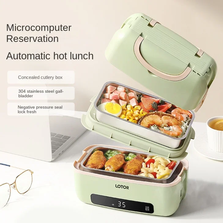 

The electric lunch box can be plugged in for heating, insulation, steaming, and self-heating for bringing rice to the office