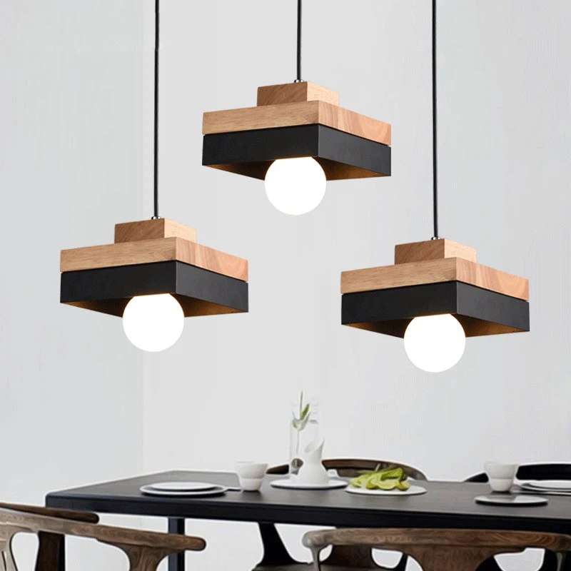 Modern Wood Chandelier Room Decor  Lighting for Living Room  Lamp for Bedroom Cafe or Restaurant Interior Decoration Lights