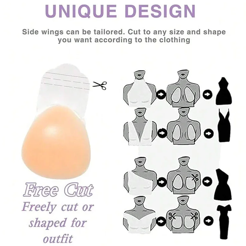 Women\'s Push Up Silicone Bust Patch Overseas Cordless Invisible Lingerie Teddy Lace Patch