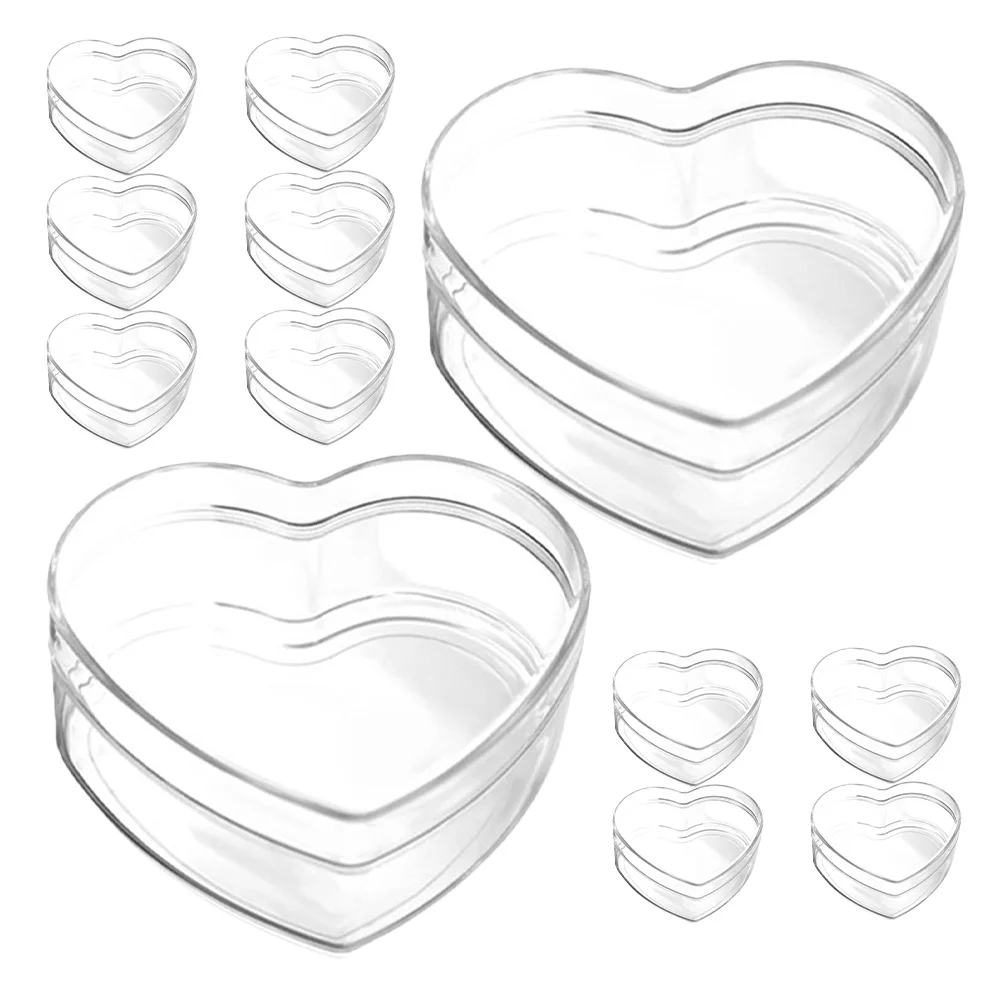 

12Pcs Heart Candies Boxes Lightweight Transparent Acrylic Box for Party Favors Chocolate Treats Small Present Organization