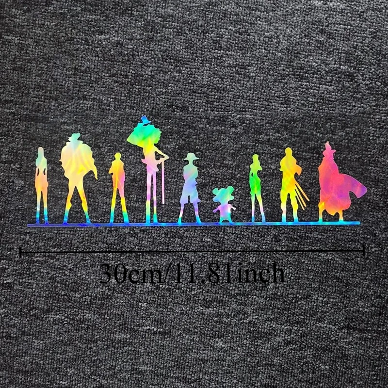 

Windshield Bumper Trunk Motorcycles Stickers Luffy Straw Hat Pirates Reflective Decoration For Doors