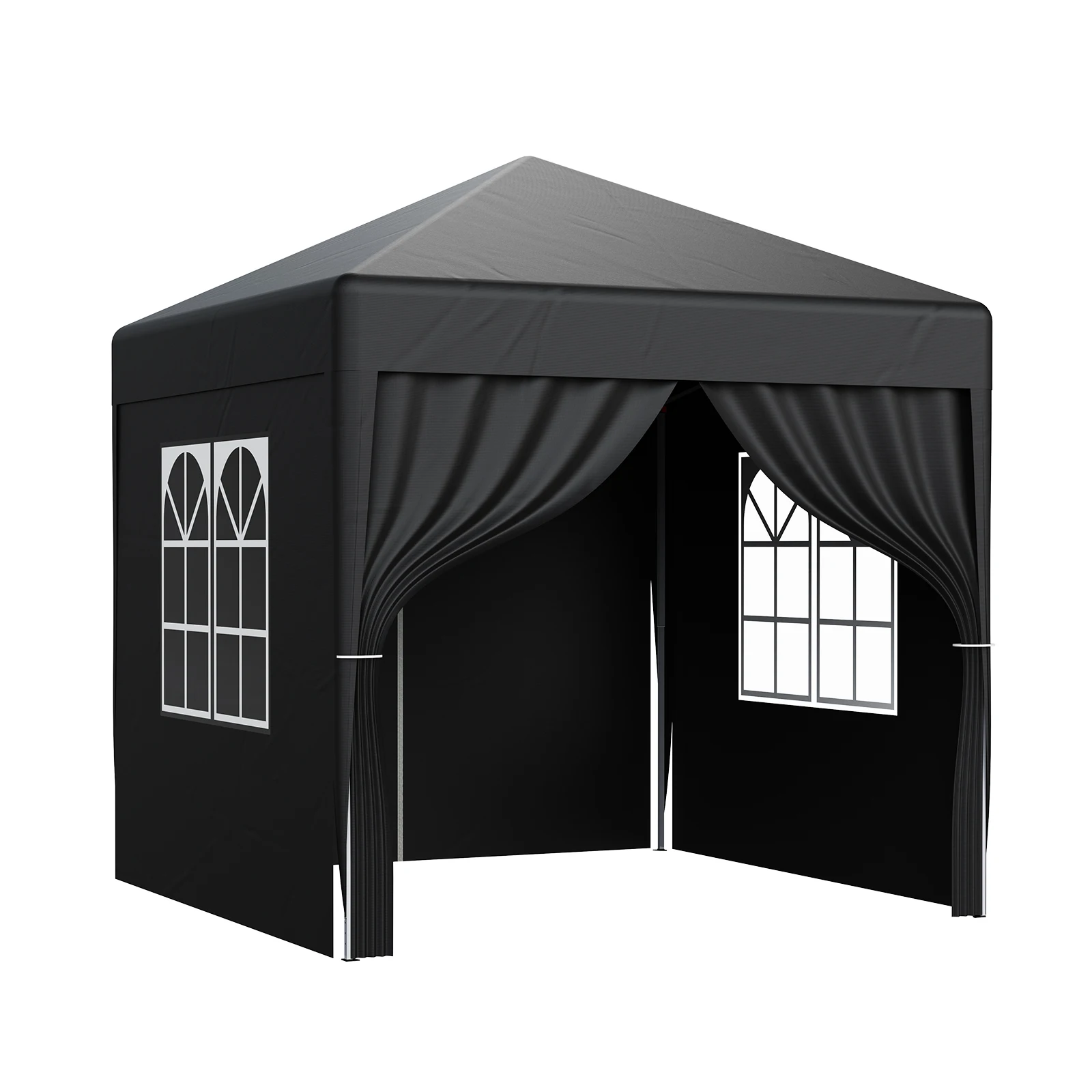 LOEFME 2x2M Pop Up Gazebo Waterproof Windproof Outdoor Canopy Sun Shelter W/ 4 Sides Removable Cloth Portable Party Camping Tent image 3