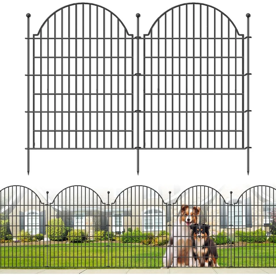 

5 Panels Decorative Outdoor Garden Fencing for Yard 40in H x 11.8ft (L) No Dig Animal Barrier Fence Rustproof Metal Wire Dog Fe
