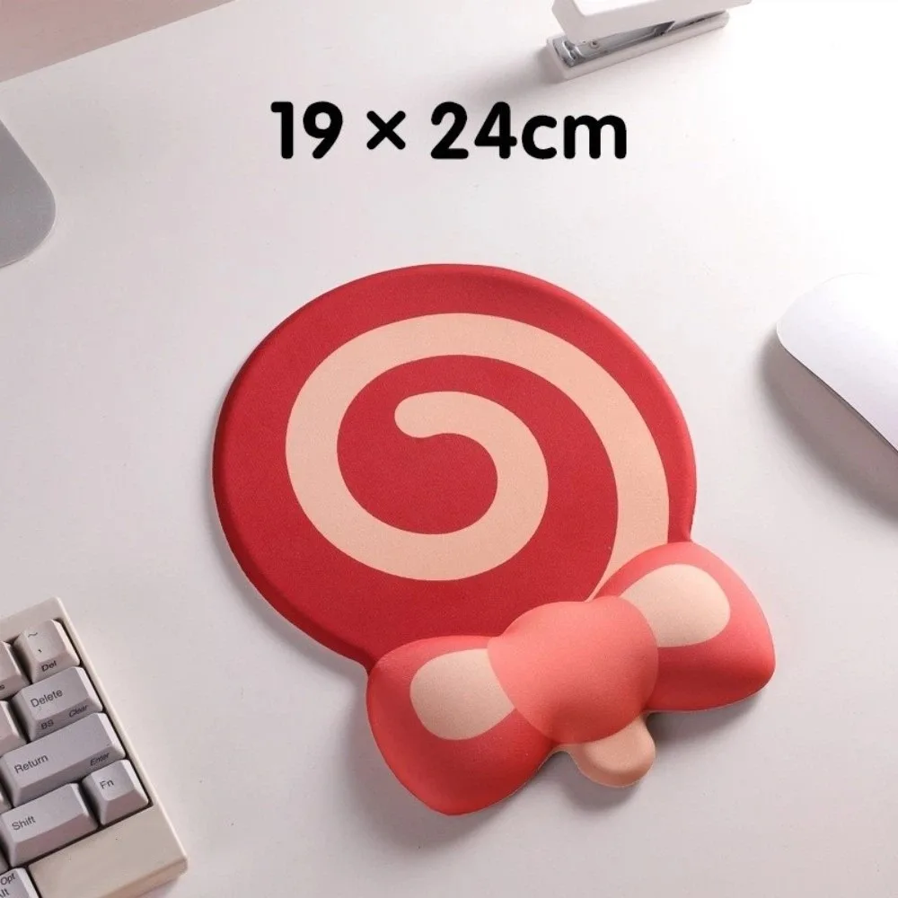Lollipop Design Silicone Wrist Mouse Pad Non-Slip Desk Mat Memory Foam Office Mouse Pad Large Size Ergonomic Keyboard Pad