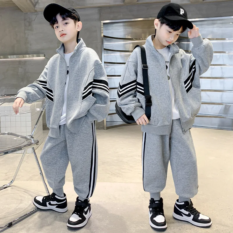 

Cool Spring Autumn Children's Clothes Set Baby Boys Coat + Pants 2pcs/Set Kids School Beach Costume Teenage Girl Clothing High