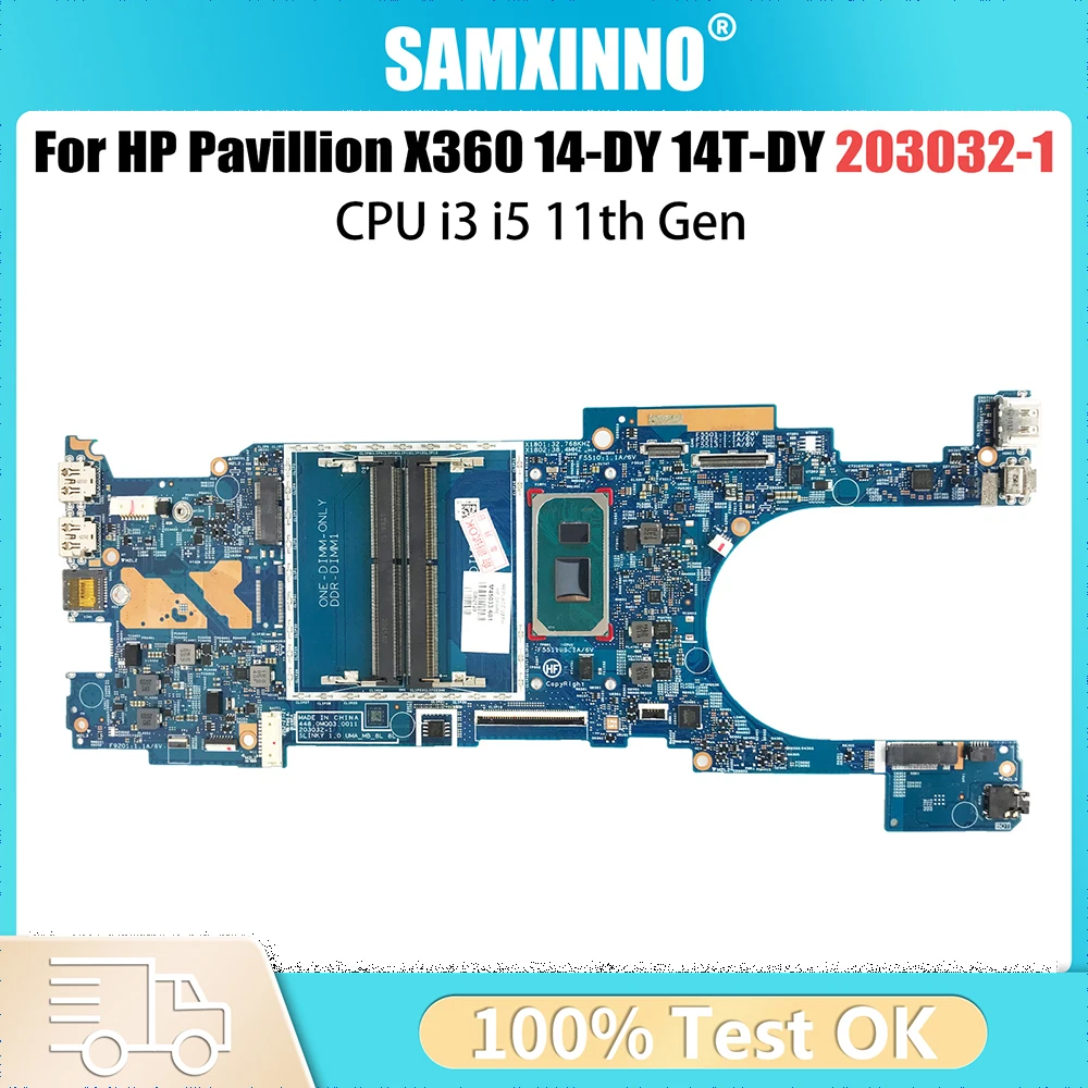 

Материнская плата для ноутбука HP 14-DY 14T-DY 203032-1 Gold 7505 i3-1125G4 i5-1135G7 M45749-601 M45032-601 Pavillion X360, материнская плата