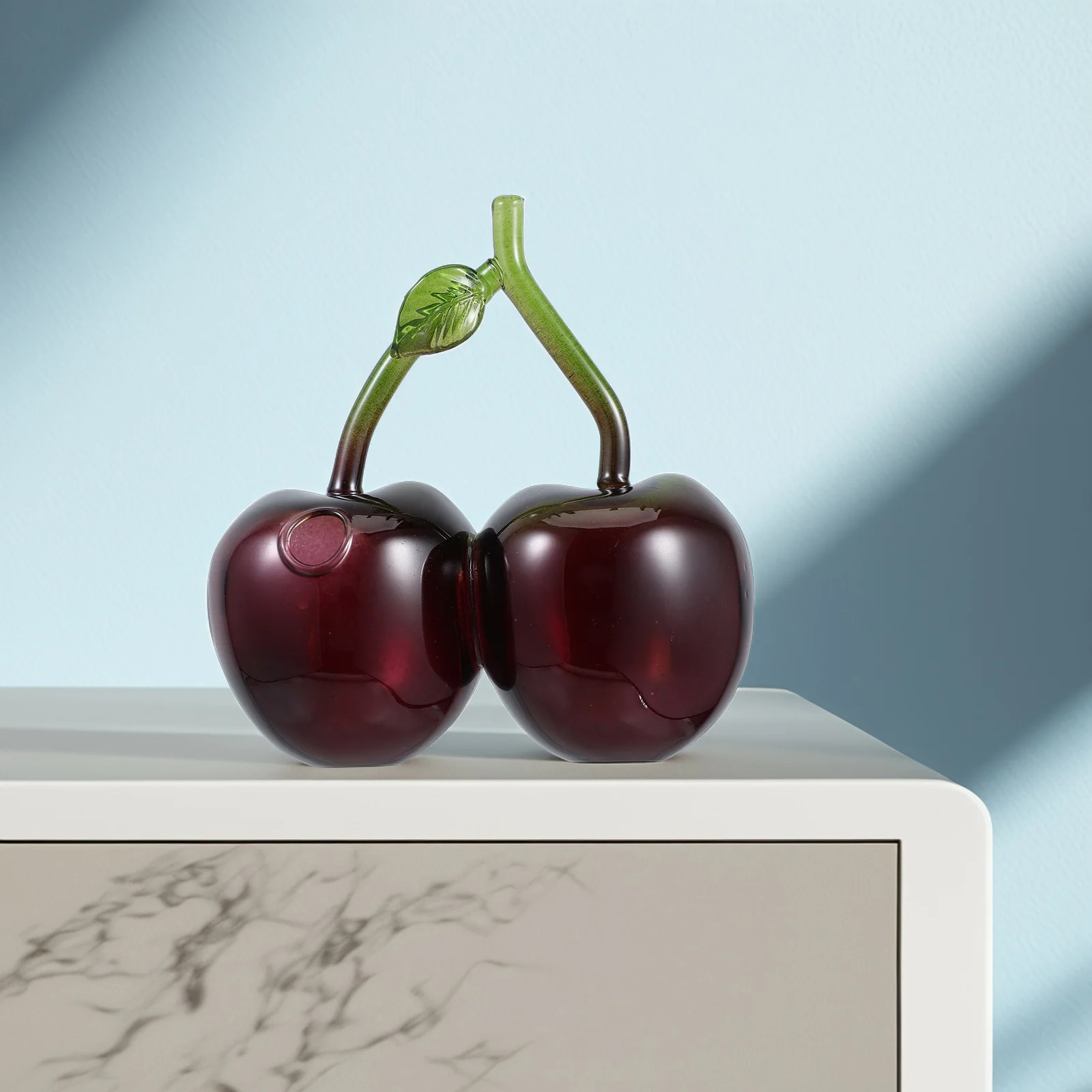 

Cherry Shaped Glass Vase Decorative Hydroponics Bud Vase Small Fruit Planter Flower Holder for Home Office Flower