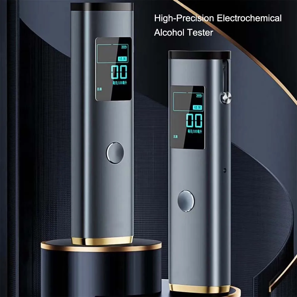 

1PC High Precision Electrochemical Alcohol Tester Digital Breathalyzer Non-Contact Voice Detector Type-C Charging Meter