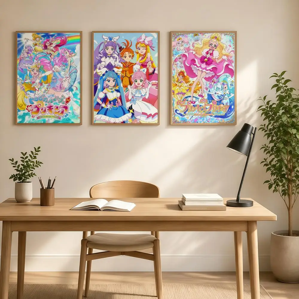 Cute Anime Pretty Cure Poster Aesthetic Poster Print Wall Decor HD For Living Room Bedroom Home Office Gift Wall Art