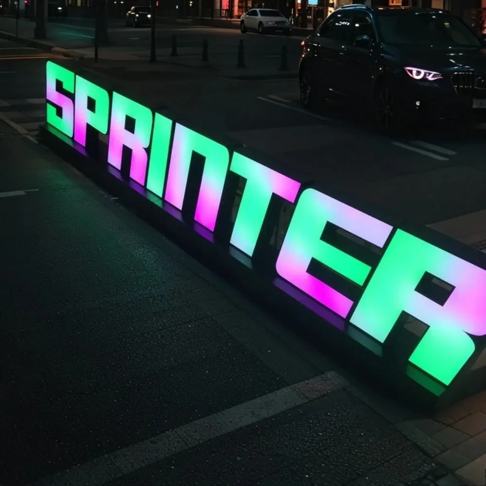 Custom RGB Metal LED Sign Wall Logo Outdoor Luminous Letter Company Store Light Signboard,Business 3D Acrylic Signage Decoration