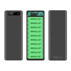 DIY Power Bank 10 slots 18650 Battery Holder Battery Box Micro Type C Dual USB Ports Mobile Phone Charger 18650 Powerbank Case