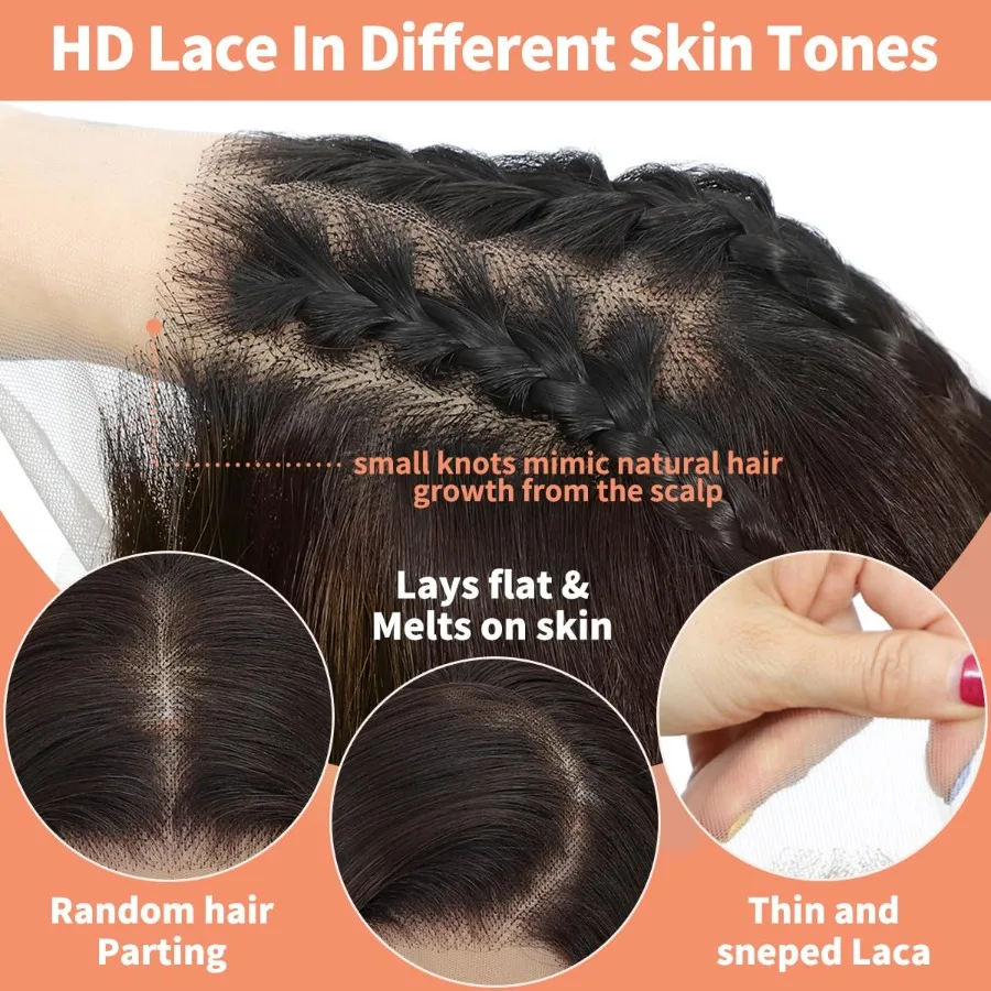 الاصطناعية 13x4 HD الدانتيل الجبهة الباروكات للنساء السود تسليط الضوء على مزيج براون شقراء الطبيعية متموجة 26 بوصة غلويليس شعر مستعار جاهز للارتداء Pr #4