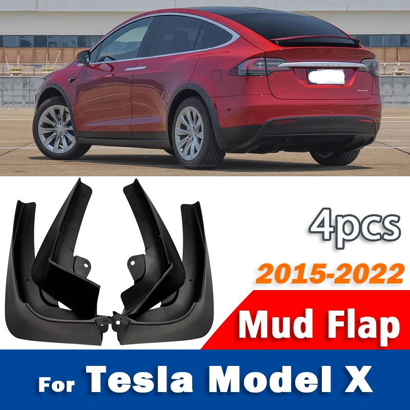 2015-2022 For Tesla Model X Mudguard Mudflaps Fender Mud Flap Guards Splash Mudguards Car Accessories 1 set 4pcs