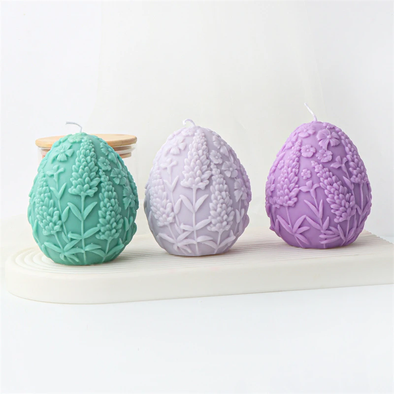 3D Egg Candle Silicone Mold DIY Mousse Chocolate Cake Craft Baking Tool Easter Simulation Pattern Egg Resin Mould Home Decor