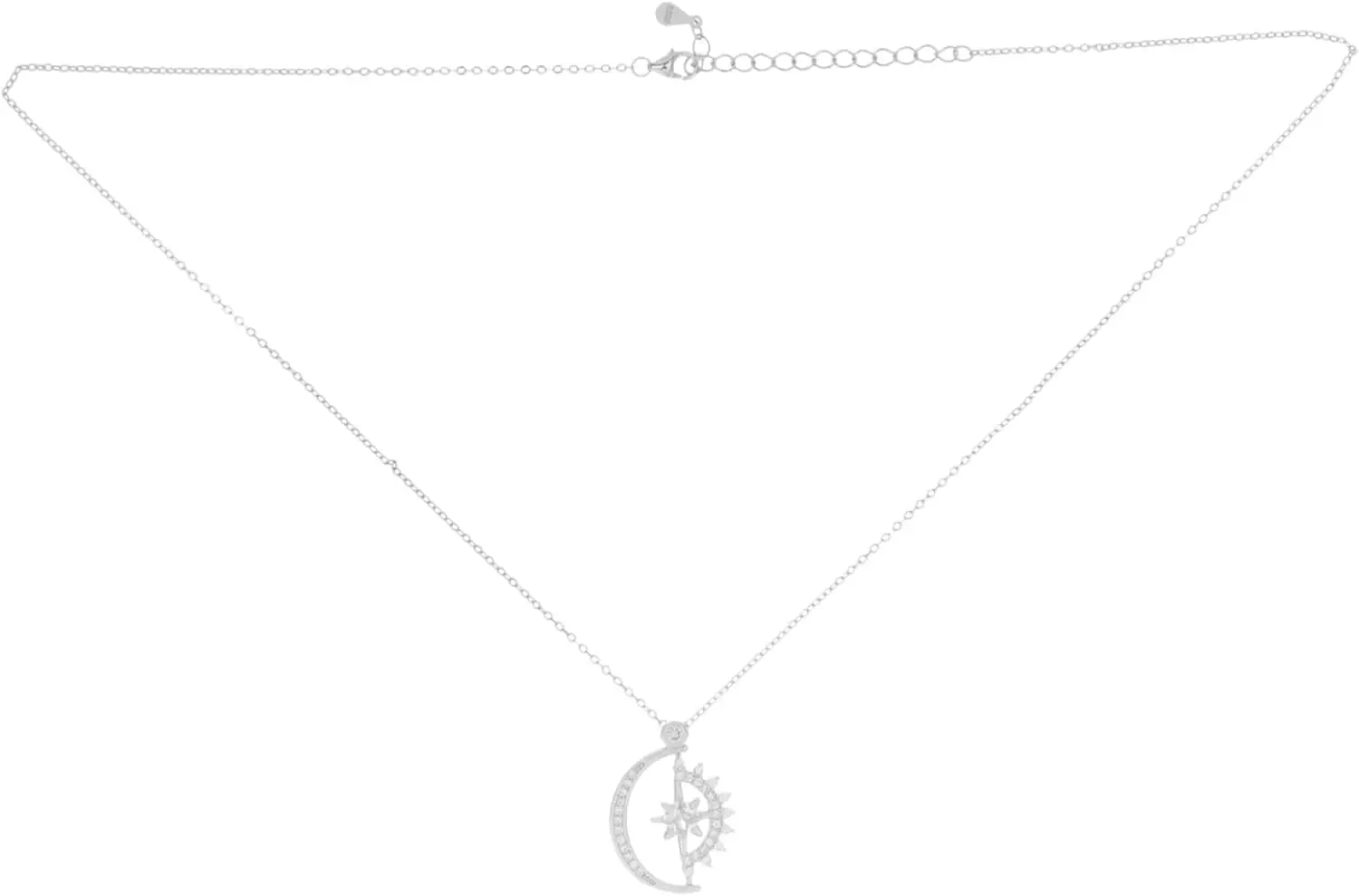 

Sun Moon Heart Pendant Necklace Silver Clavicle Chain Jewelry