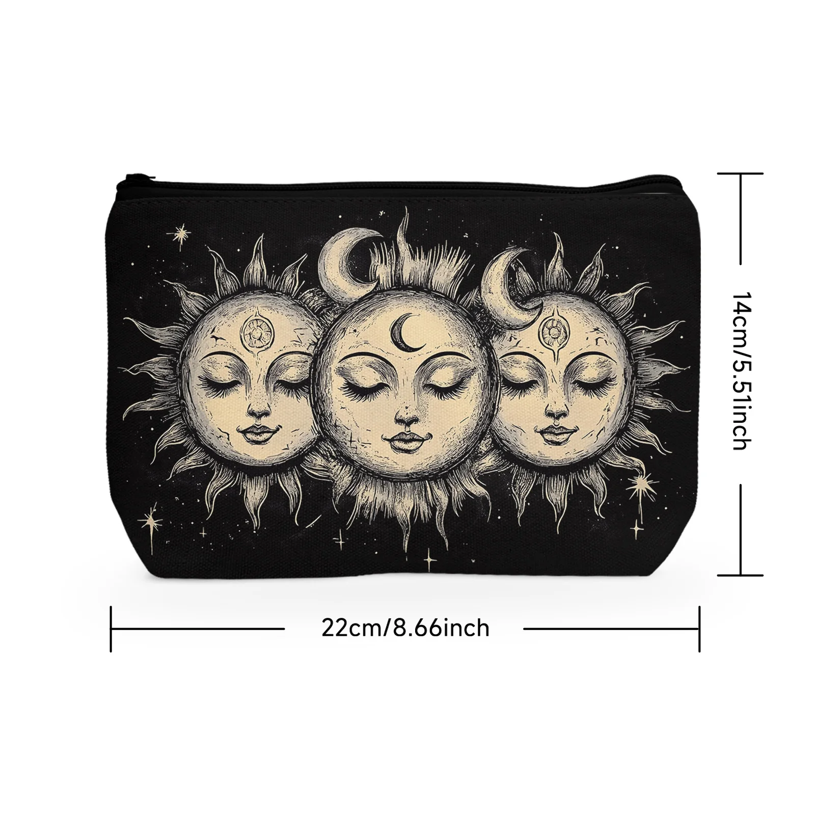 1Pc Tarot Makeup Bag Retro Sun Makeup Bag Bohemian Witch Gift Makeup Bag Hippie Moon Makeup Bag Mother'S Day Gift