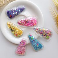 20Pcs/Lot Fashion Girls Hair Accessories Transparent PVC Sequin Hair Clip Fruits Jewelry Quicksand BB Hairpin Children Headdress