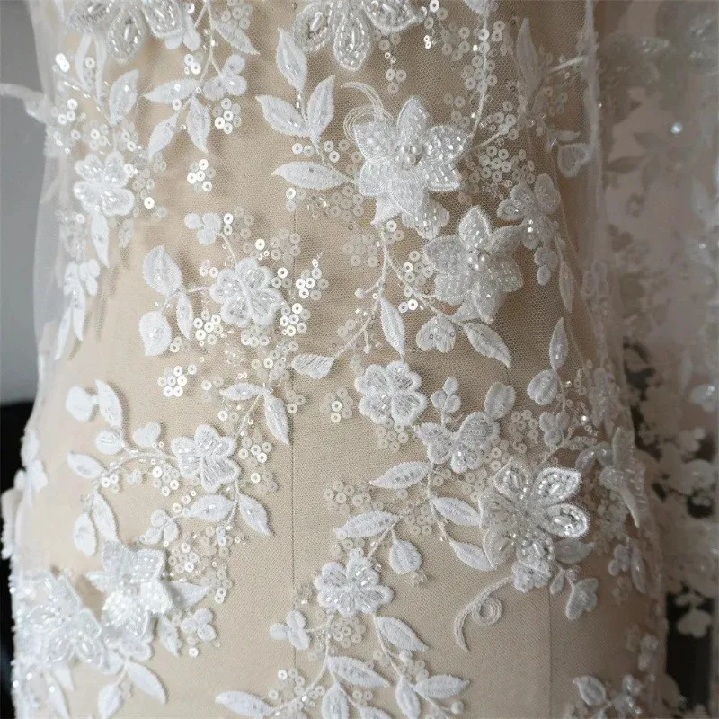 

Новый изысканный 3D трехмерный цветок для ногтей, бусины, украшения с блестками, кружевная ткань, ручная работа, сделай сам, свадебное платье, украшение для головного убора