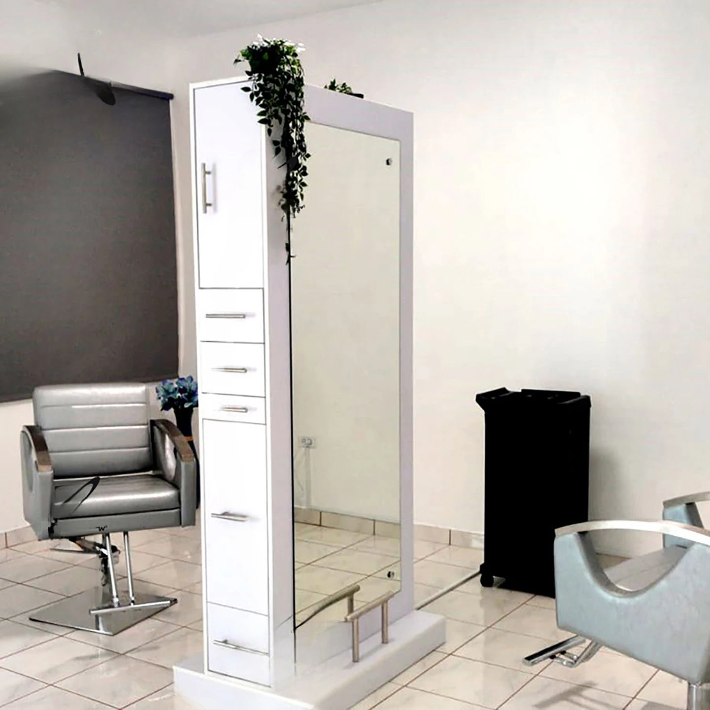 Salon furniture barber shop mirrors double sided styling station led mirror station with lights