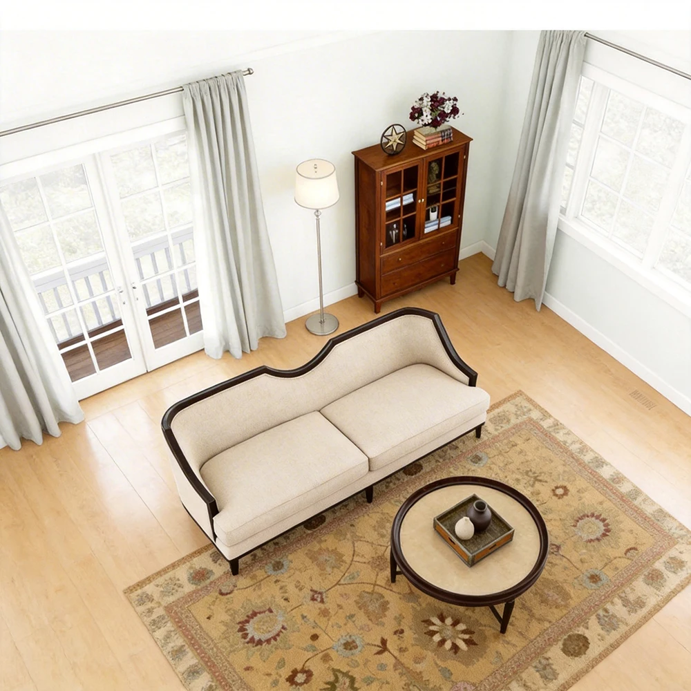 #Villabach Modern American Style Modular Suede Leather Sectional Sofa Set For Living Room Home Interior Design
