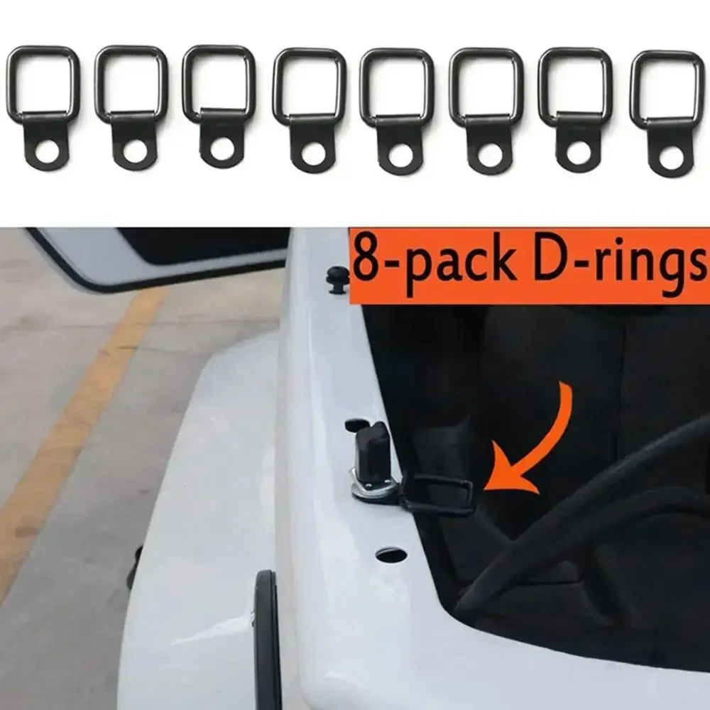 8PCS Heavy-Duty D-Shape Cargo Tie Down Ring – Rustproof Pull Hook Anchor for Trailer Truck RV, Durable Fixing Set