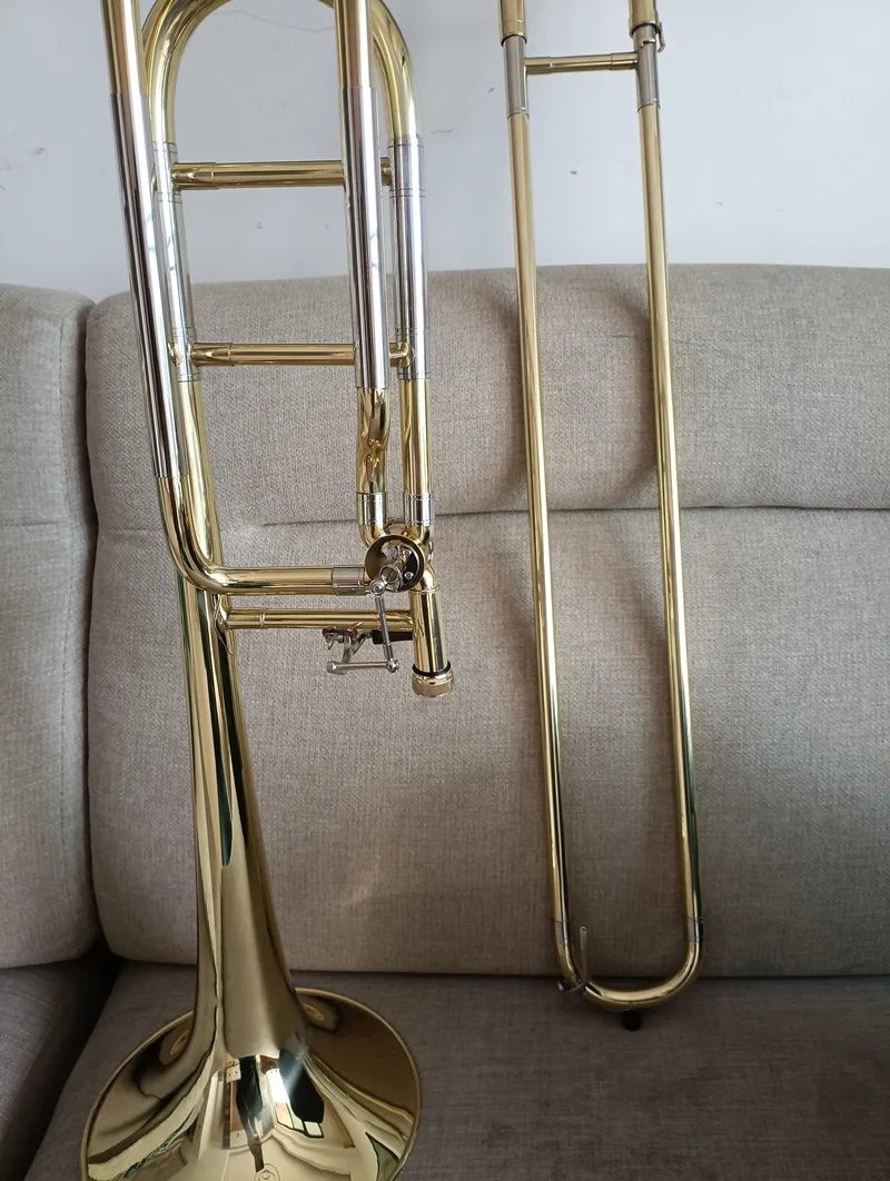 Professional tenor trombone NSL-600 B flat Turn F Transposition trombone Lacquer gold Brass with mouthpiece Accessorie