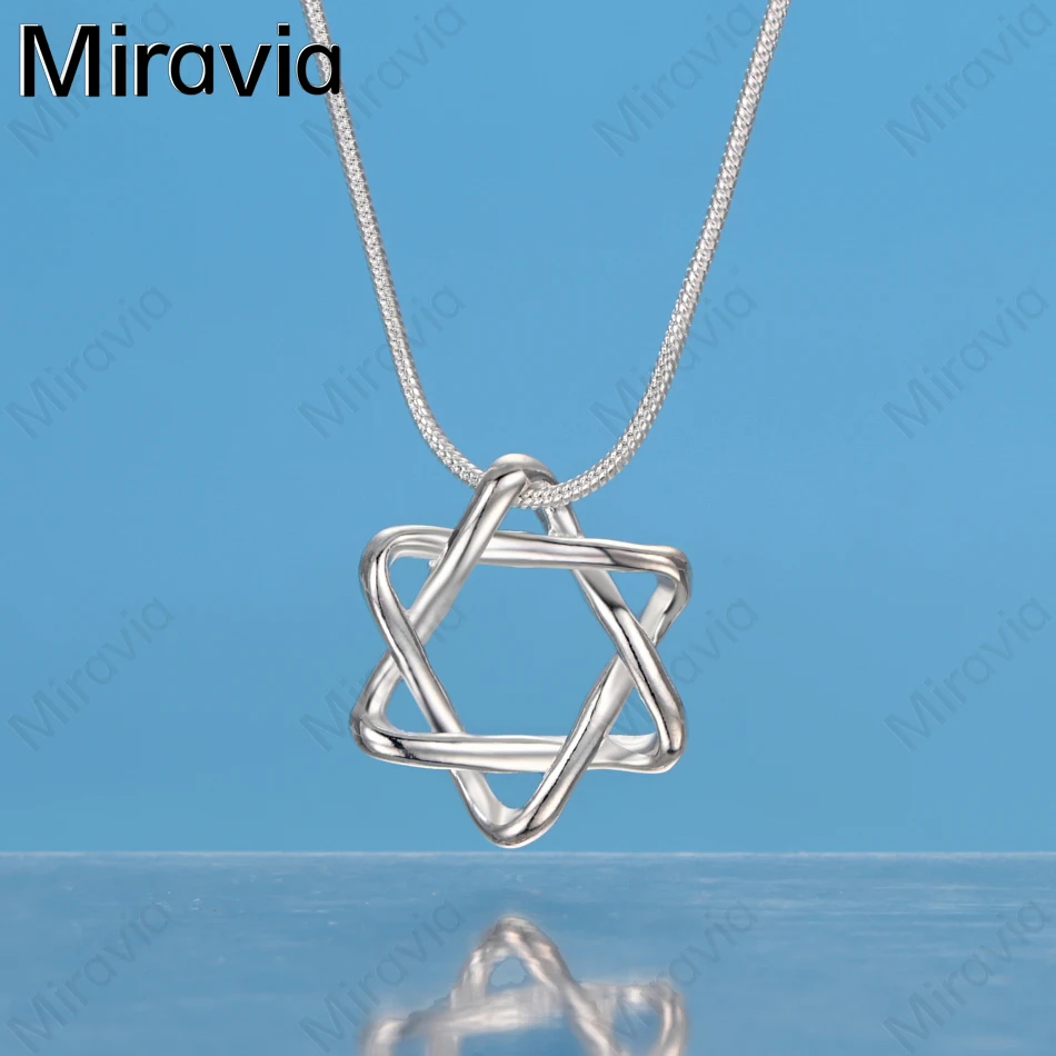 

Miravia 925 Sterling Silver Six-Pointed Star Pendant Necklace Daily Accessories Women'S Simple And Elegant Jewelry