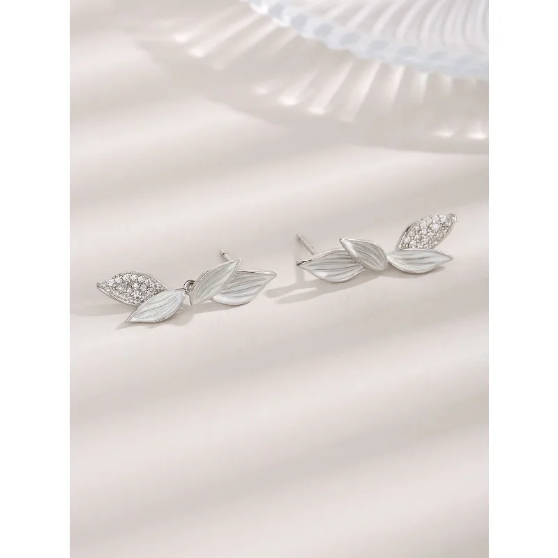 

Ювелирные изделия Ins, серьги-гвоздики, новые модные серьги с бантом в виде листьев, ювелирные изделия