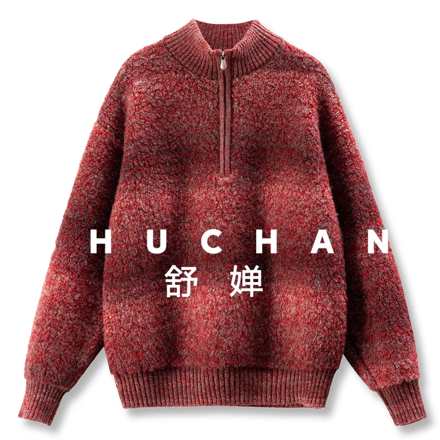 

Женский свитер с высоким воротником и молнией до середины груди, из 100% шерсти, с узором «цветы», выполненный методом фиксированного кругового плетения, модель 88F2