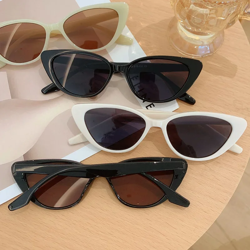 

New Vintage High-End Womens Sunglasses Women Brown Kitten Eye Sun Glasses Lady Brand Designer Glasses UV400 Oculos De Sol Pesca