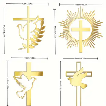 1/5 件裝金色十字架和鴿子蛋糕裝飾,適用於聖餐儀式、洗禮派對、初領聖餐蛋糕、嬰兒派對等場合。 8 最佳銷售 初領聖體 - №2