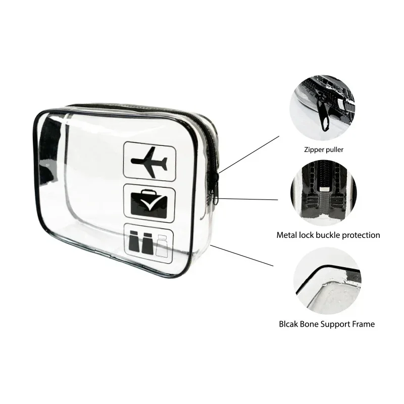 

Clear Makeup Cosmetic Bag Portable Travel Toiletry Pouch Transparent Waterproof Pouch Storage Home Travel Wash Kit Case