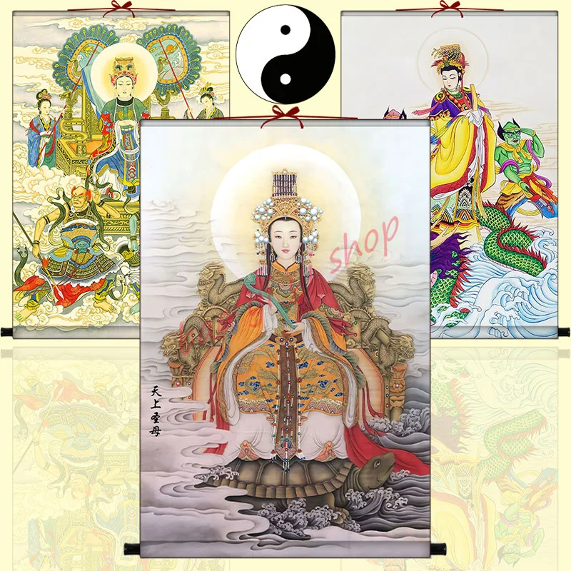 Mazu portrait hanging painting, Scroll hanging picture of Taoist goddess of the sea